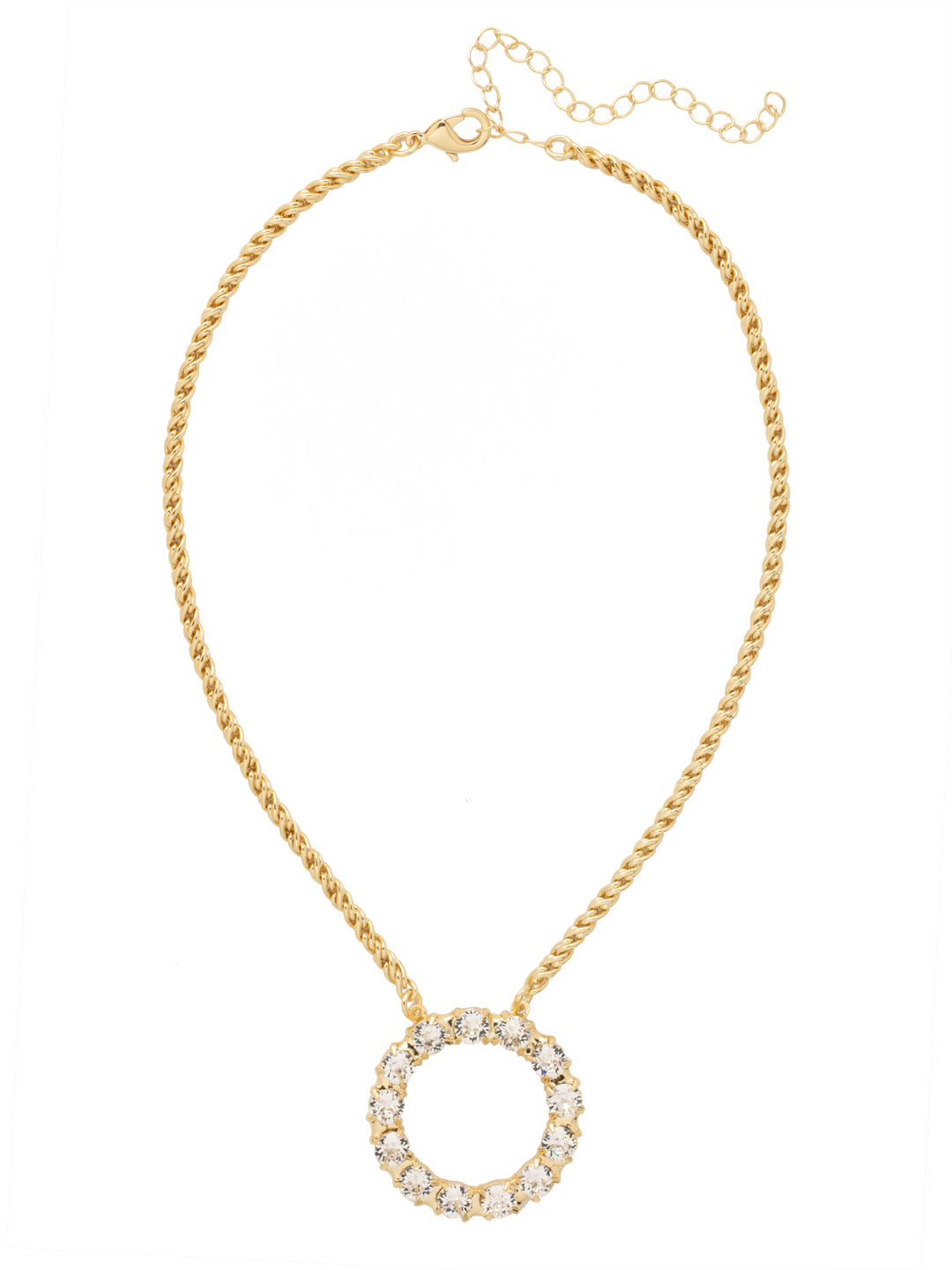 Sorrelli Crystal O Initial Rope Pendant Necklace