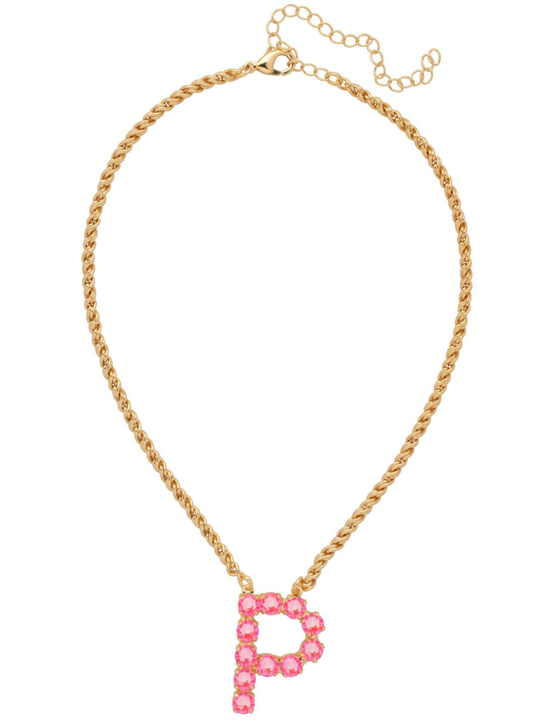 Sorrelli Electric Pink P Initial Rope Pendant Necklace