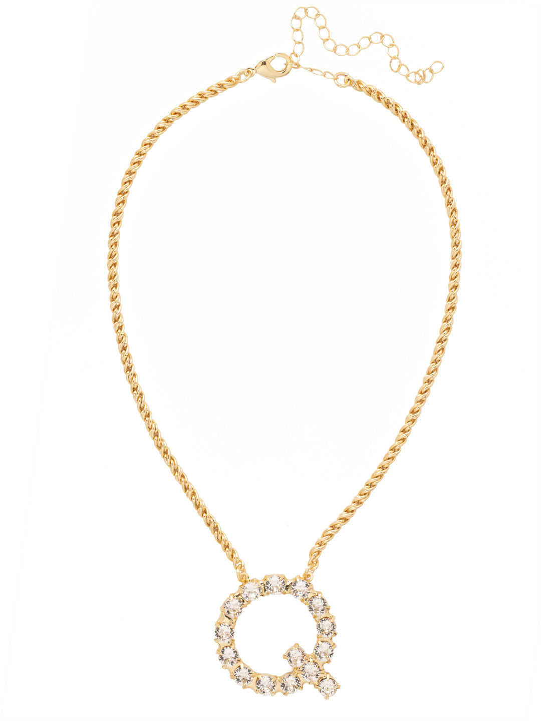 Sorrelli Crystal Q Initial Rope Pendant Necklace
