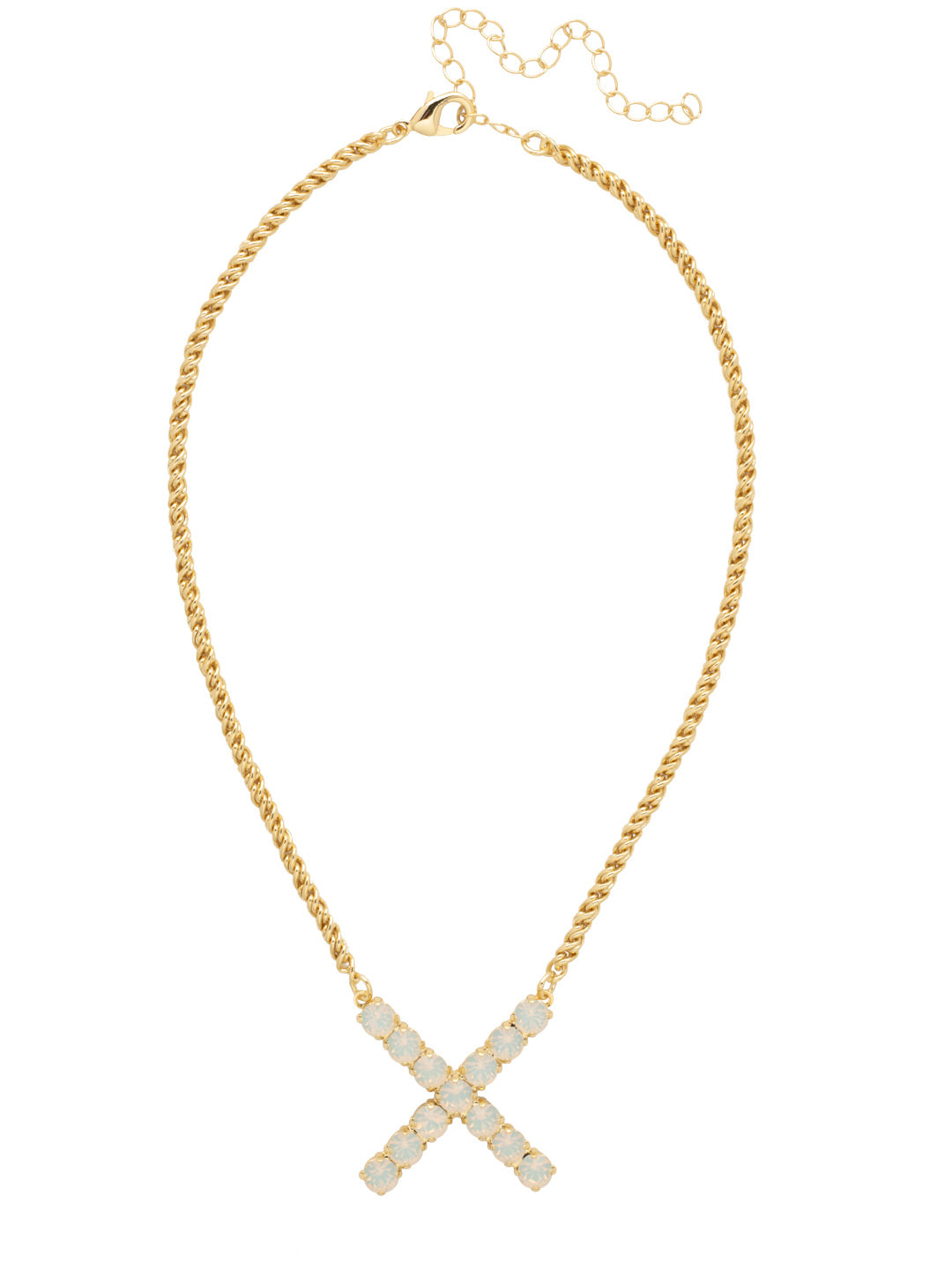 Sorrelli White Opal X Initial Rope Pendant Necklace