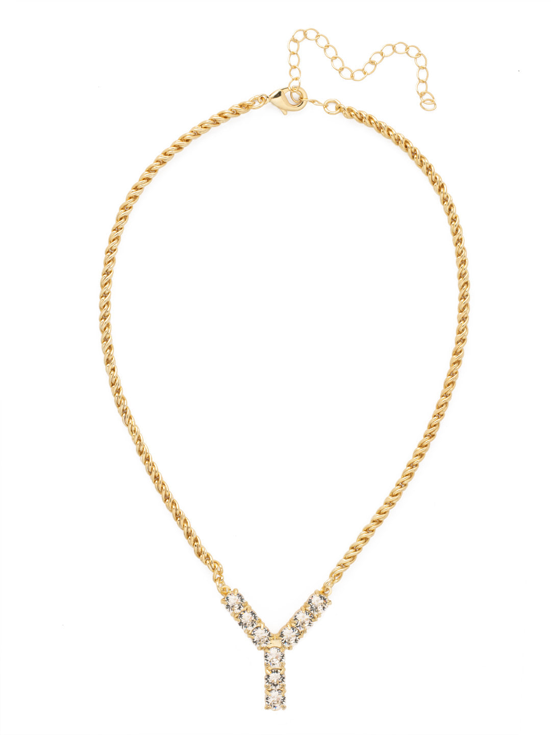 Sorrelli Crystal Y Initial Rope Pendant Necklace