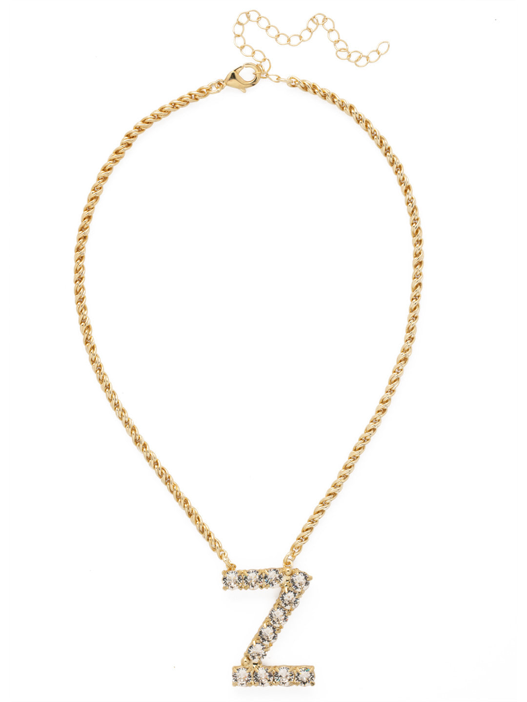 Sorrelli Crystal Z Initial Rope Pendant Necklace