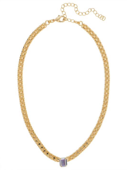 Sorrelli Crystal Aurora Borealis Octavia Single Crystal Tennis Necklace