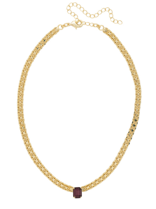 Sorrelli Merlot Octavia Single Crystal Tennis Necklace