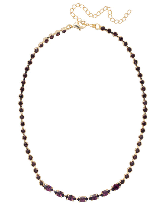 Sorrelli Merlot Clarissa Rhinestone Chain Tennis Necklace