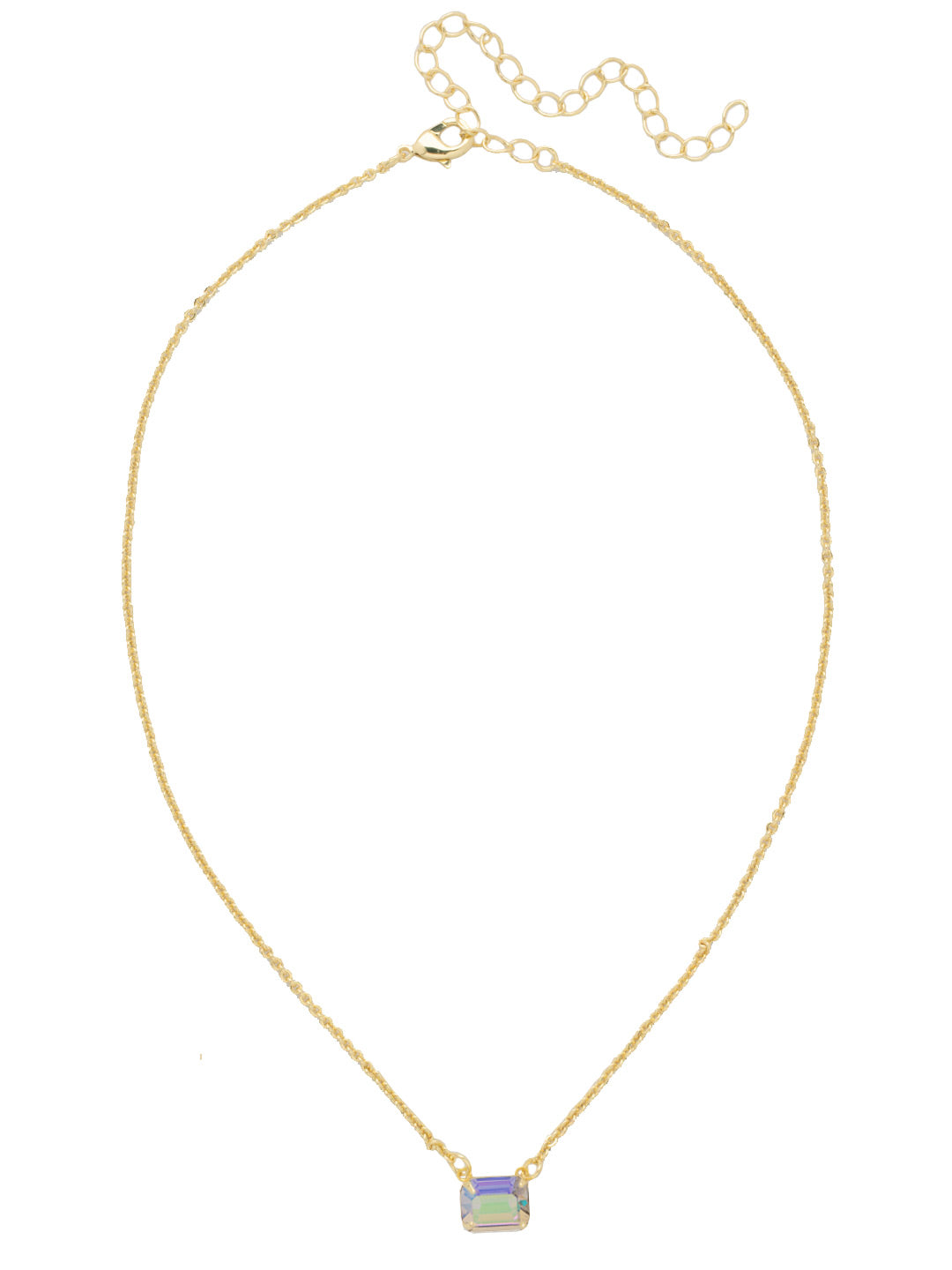 Sorrelli Crystal Aurora Borealis Octavia Single Crystal Pendant Necklace