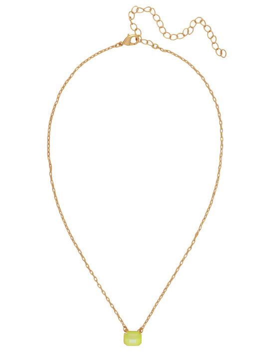 Sorrelli Electric Yellow Octavia Single Crystal Pendant Necklace