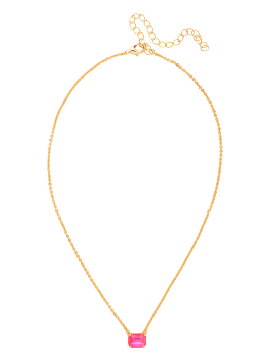 Sorrelli Electric Pink Octavia Single Crystal Pendant Necklace