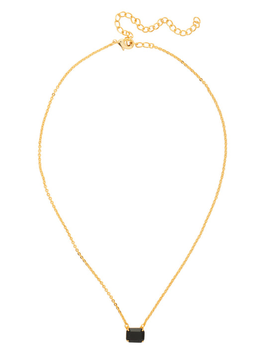 Sorrelli Jet Octavia Single Crystal Pendant Necklace