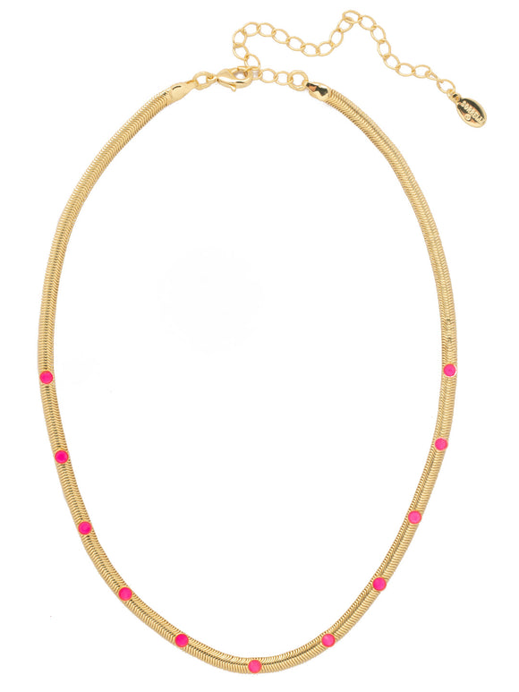 Sorrelli Electric Pink Mini Studded Juna Tennis Necklace