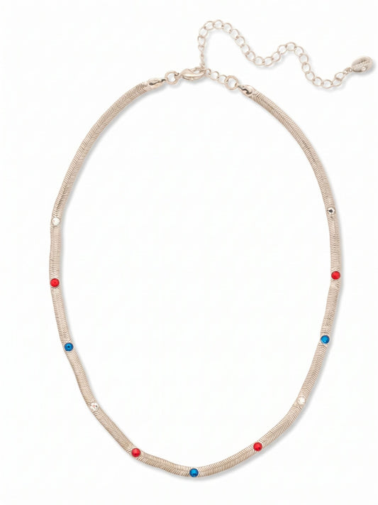 Sorrelli Stars and Stripes Mini Studded Juna Tennis Necklace