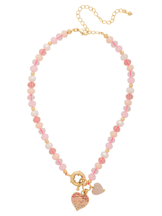 Sorrelli Big Flirt Beaded Pave Heart Pendant Necklace