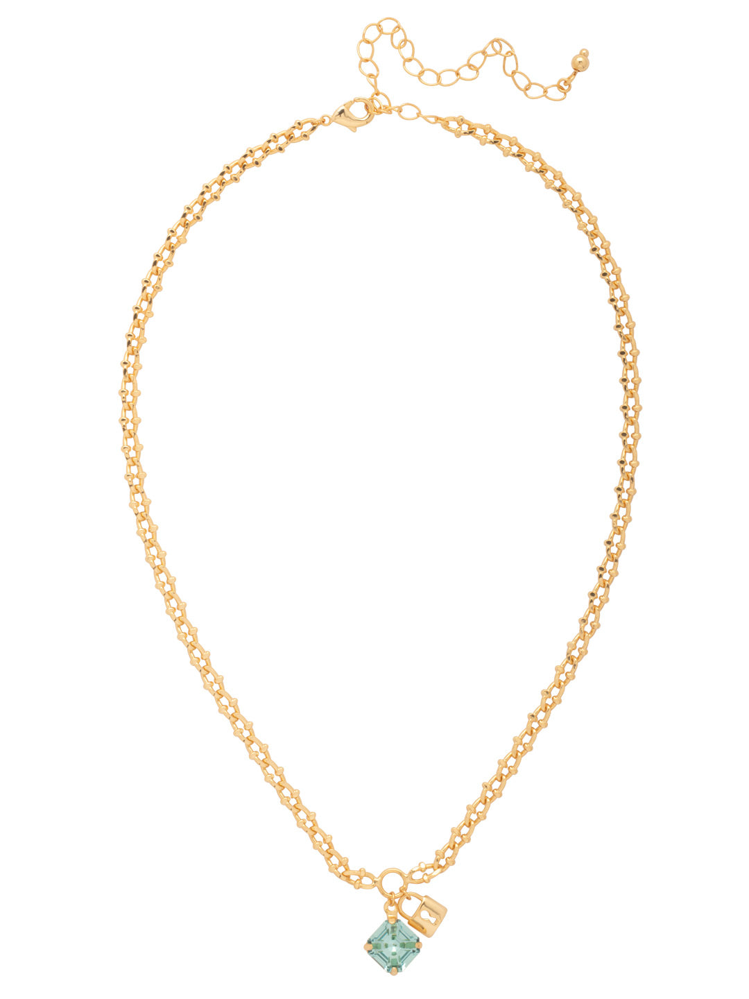 Sorrelli Aquamarine Izzy Lock Pendant Necklace