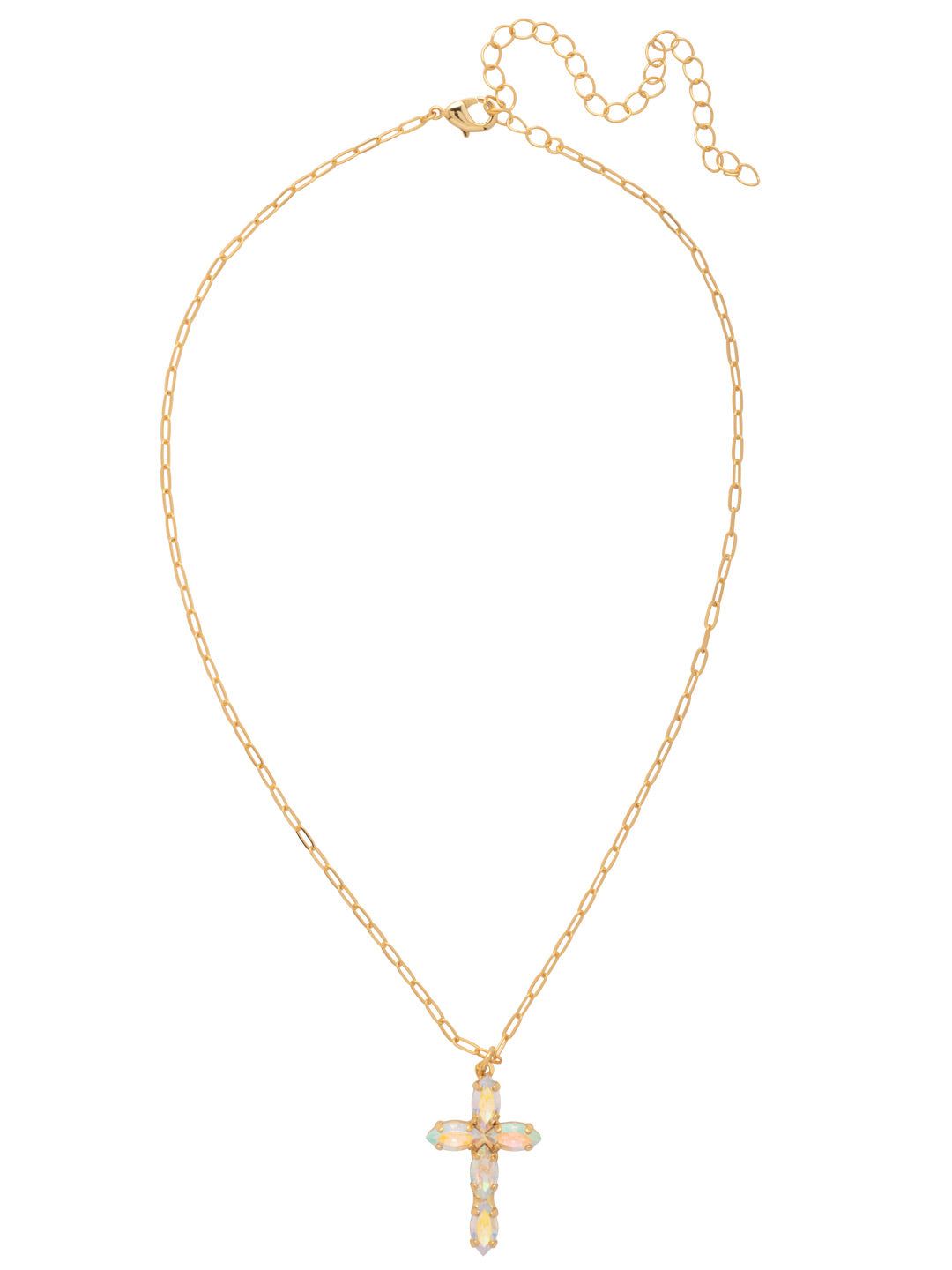 Sorrelli Crystal Aurora Borealis Clarissa Cross Pendant Necklace