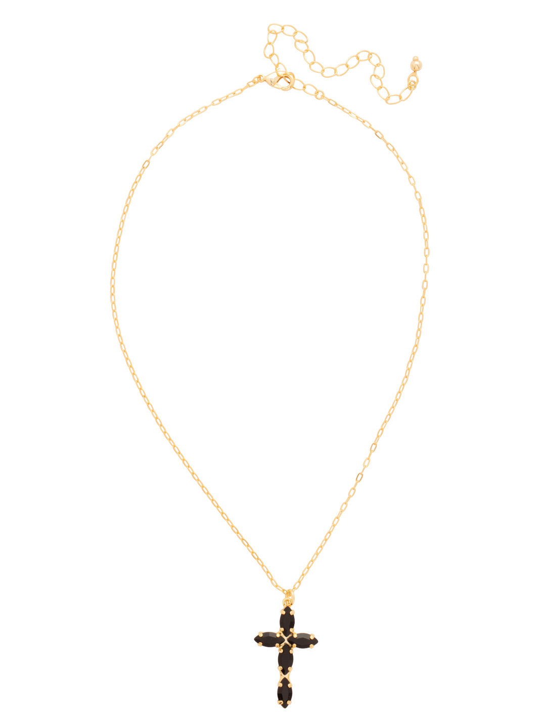 Sorrelli Jet Clarissa Cross Pendant Necklace