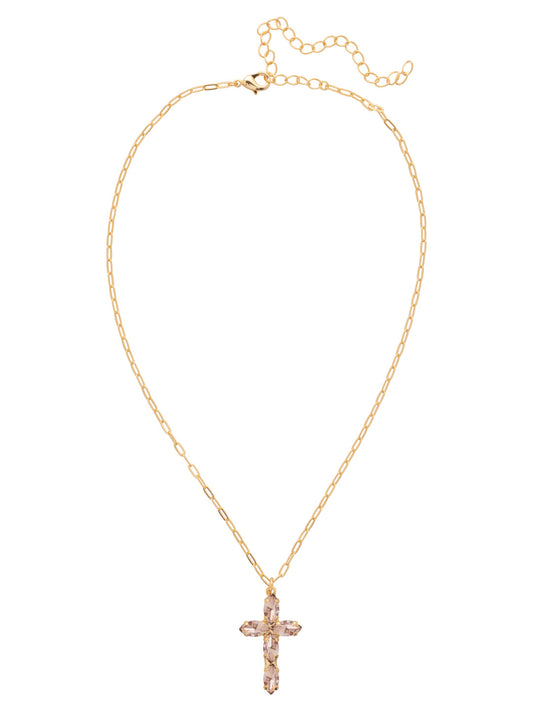 Sorrelli Light Peach Clarissa Cross Pendant Necklace