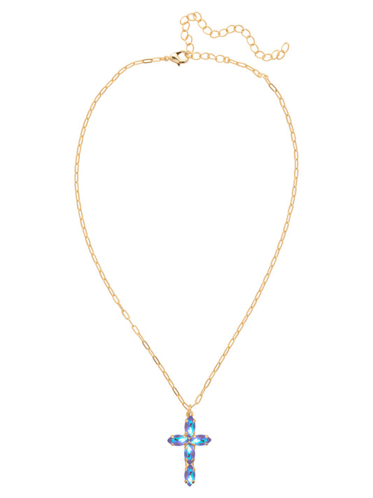 Sorrelli Lavender Delite Clarissa Cross Pendant Necklace