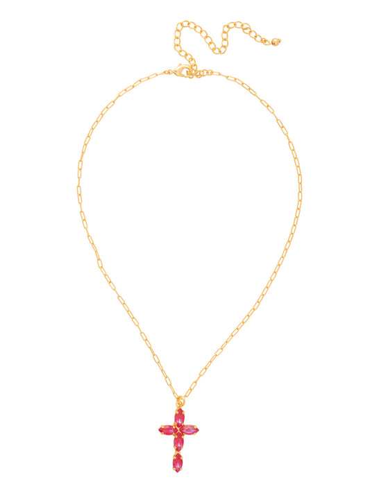 Sorrelli Royal Red Delite Clarissa Cross Pendant Necklace