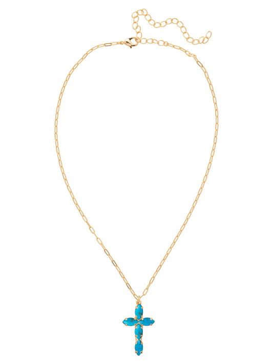 Sorrelli Turquoise Clarissa Cross Pendant Necklace