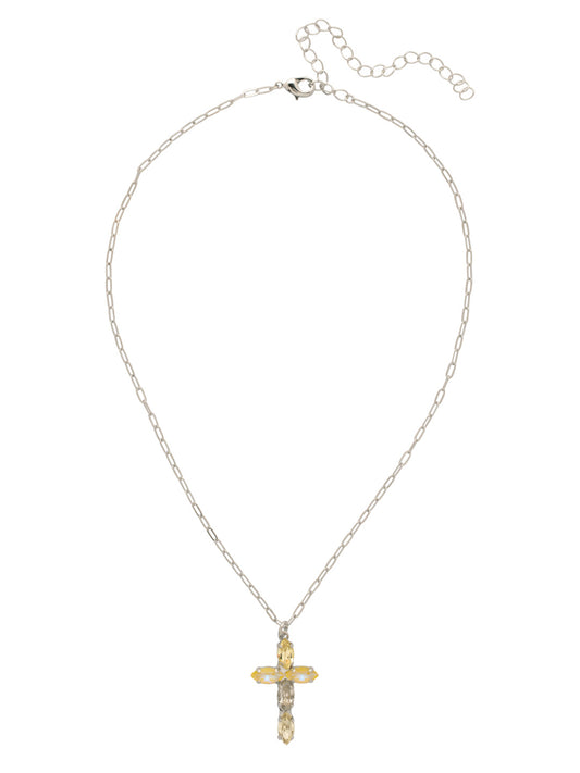 Sorrelli Lemon Zest Clarissa Cross Pendant Necklace