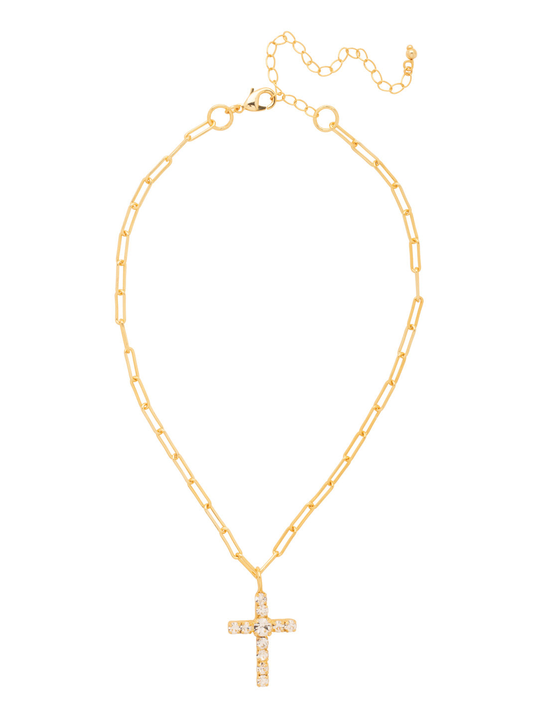 Sorrelli Crystal Cross Paperclip Pendant Necklace