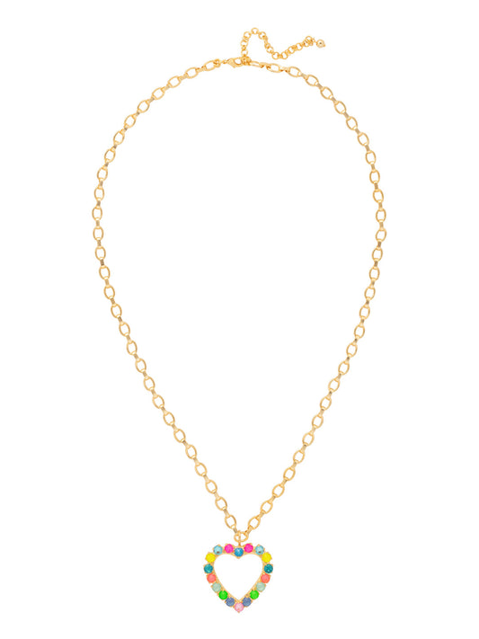 Sorrelli Candy Carnival Crystal Heart Long Pendant Necklace
