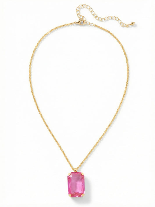 Sorrelli Peony Pink Lacquer Viretta Pendant Necklace
