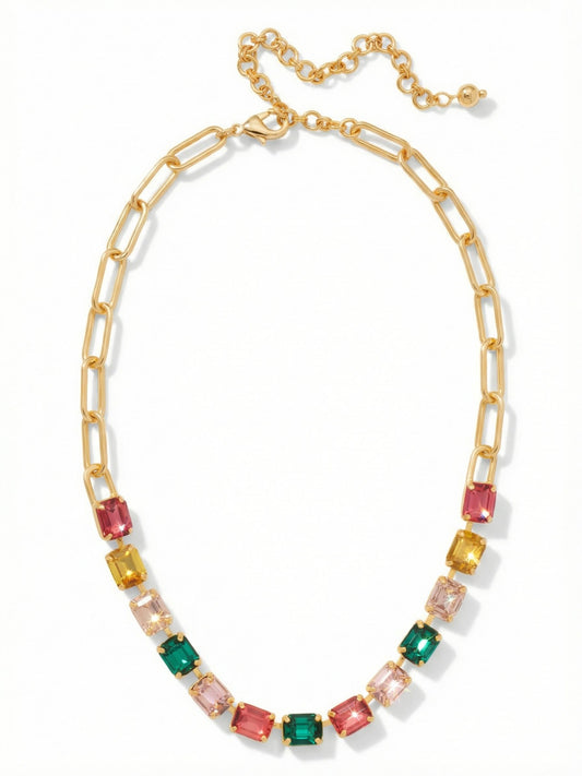 Sorrelli Candy Pop Octavia Paperclip Tennis Necklace