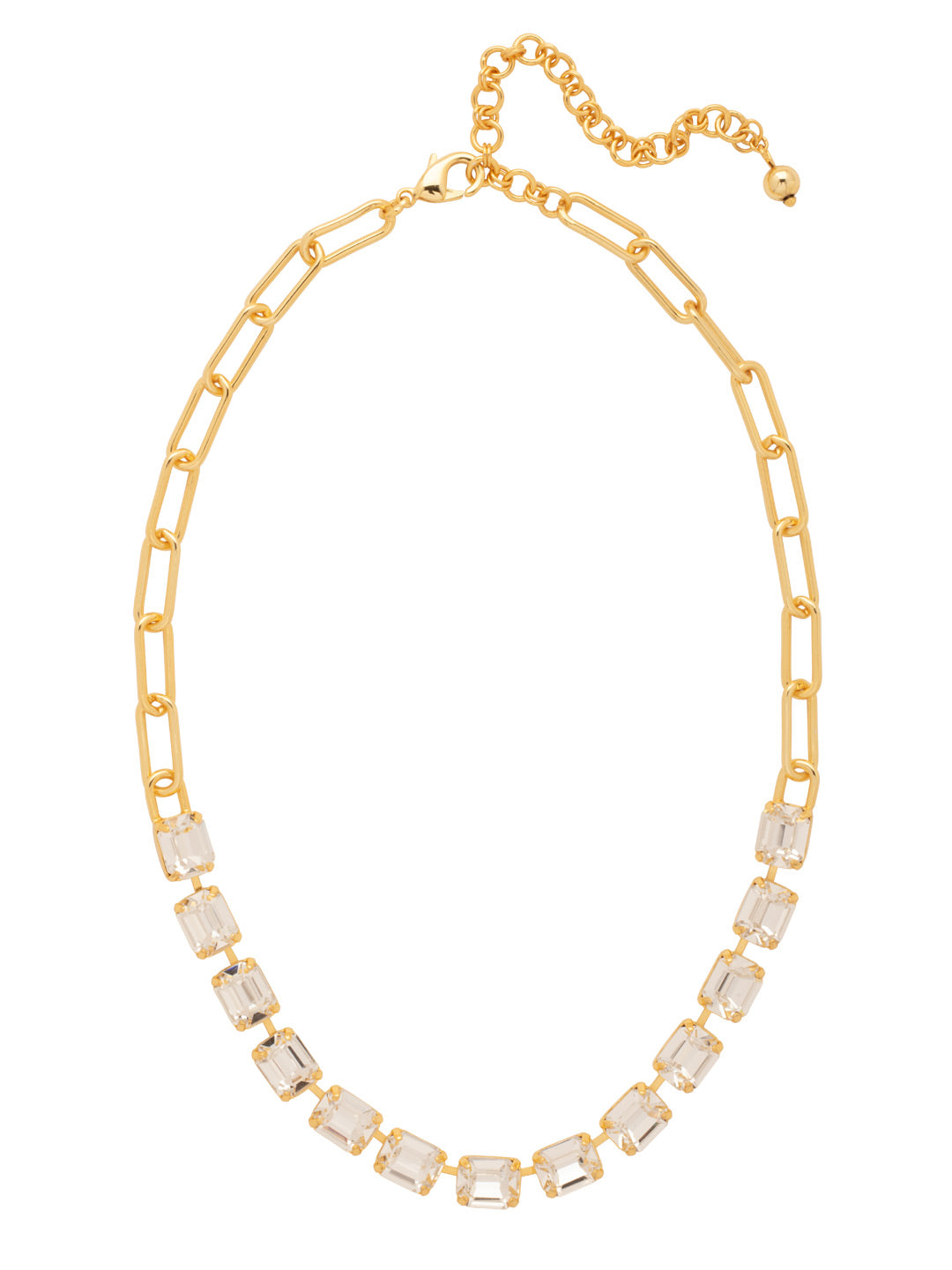 Sorrelli Crystal Octavia Paperclip Tennis Necklace