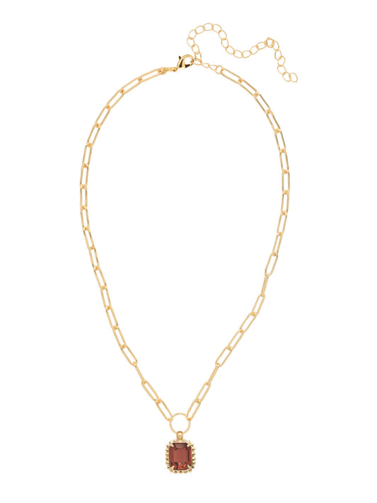 Sorrelli Burgundy Octavia Scalloped Pendant Necklace