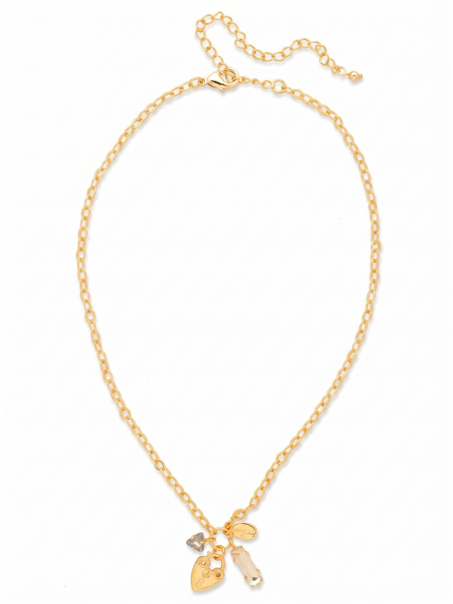 Sorrelli City Neutral Heart Lock Charm Necklace