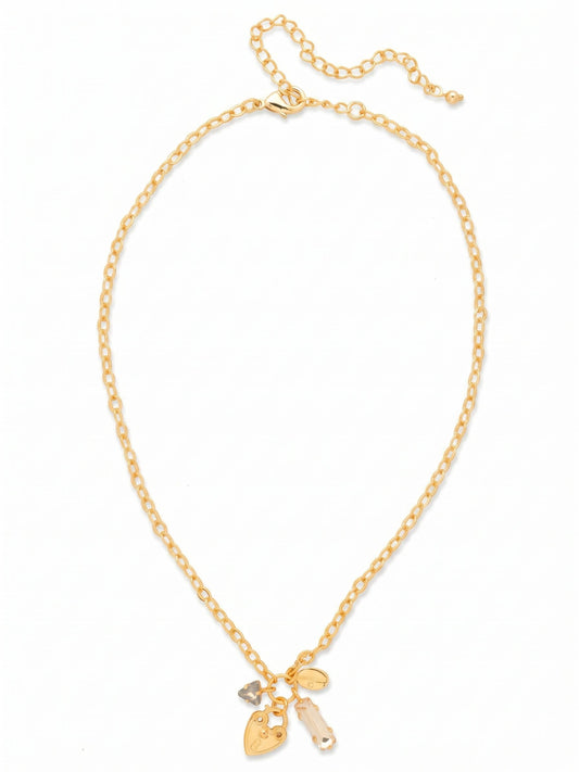 Sorrelli City Neutral Heart Lock Charm Necklace
