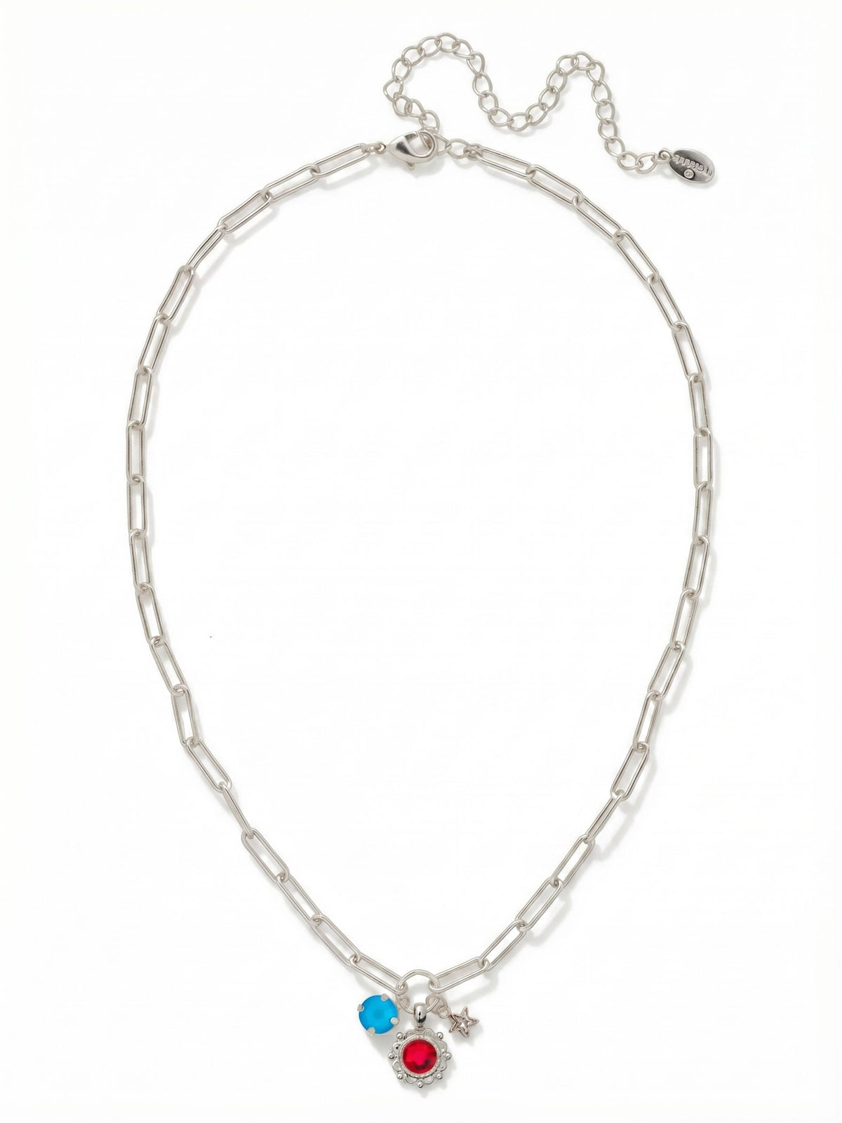 Sorrelli Stars and Stripes Liberty Charm Pendant Necklace