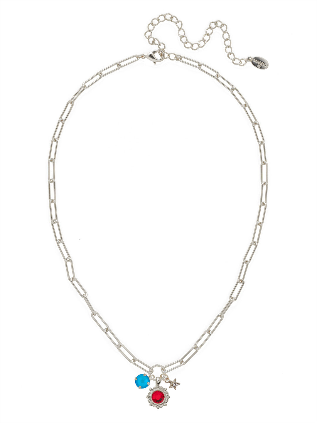 Sorrelli Stars and Stripes Liberty Charm Pendant Necklace