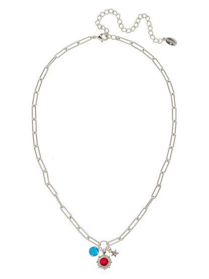 Sorrelli Stars and Stripes Liberty Charm Pendant Necklace