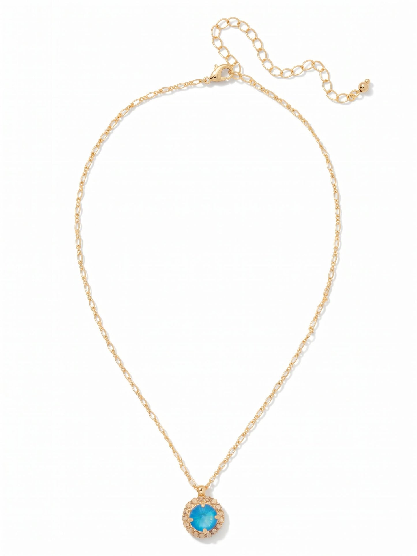 Sorrelli Electric Blue Shiny Crystal Halo Pendant Necklace