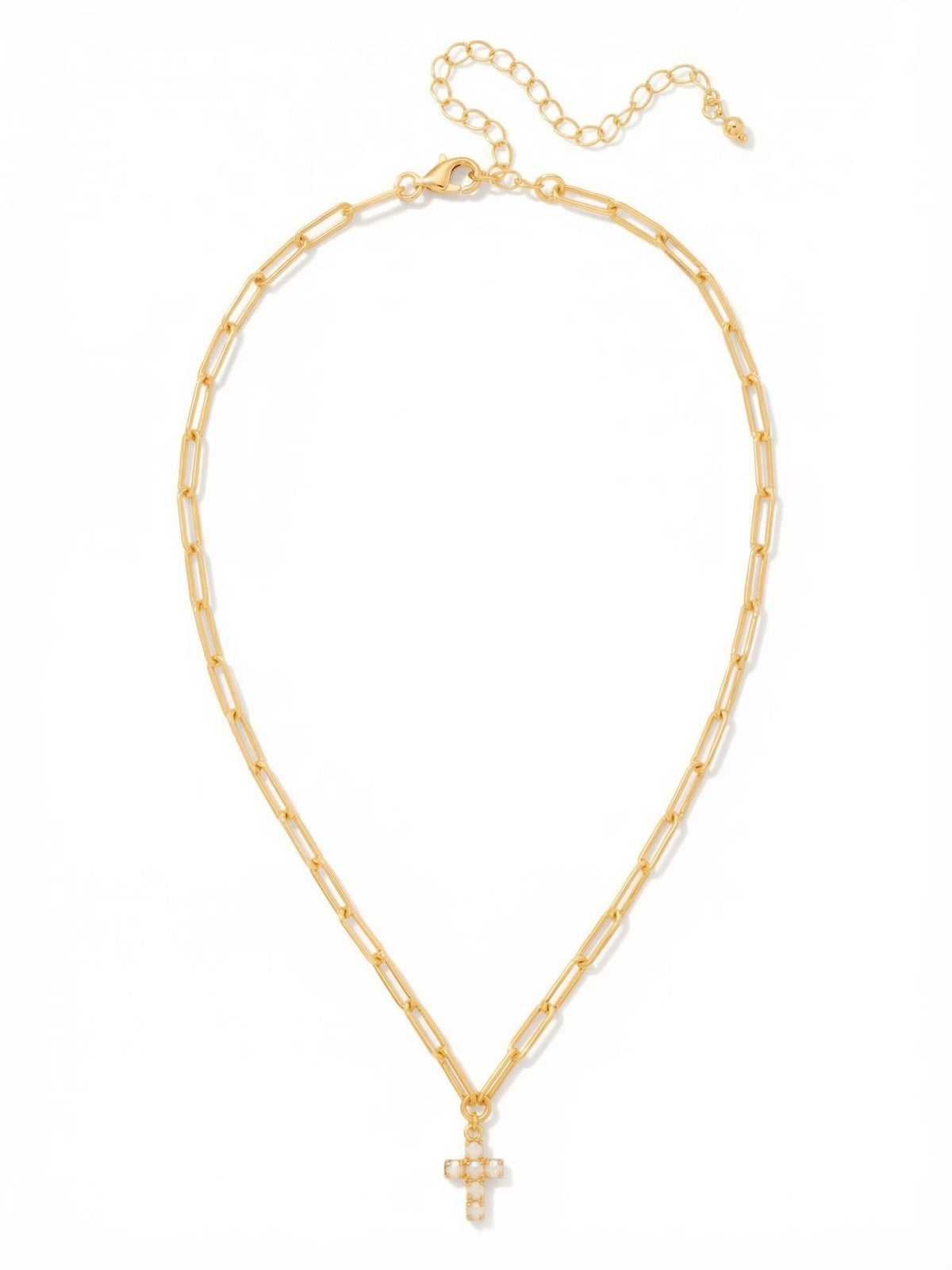 Sorrelli White and AB Carly Cross Pendant Necklace