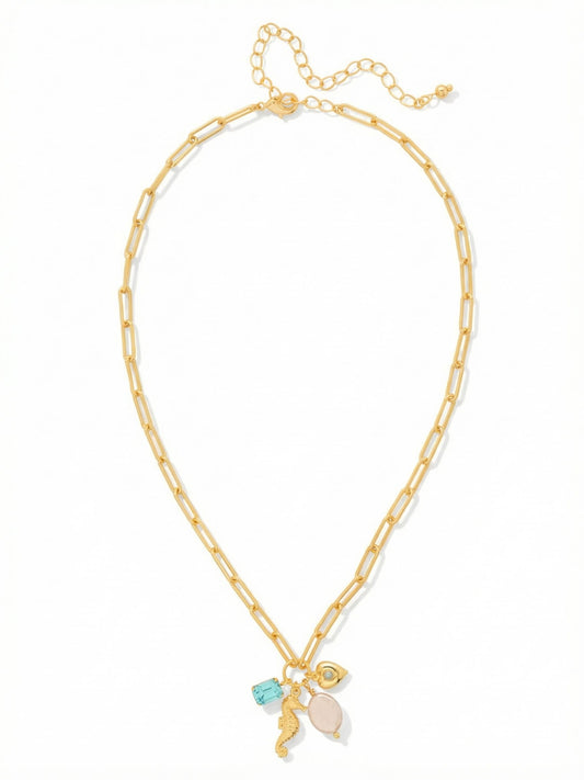 Sorrelli Coastal Dreams Seahorse Charm Pendant Necklace