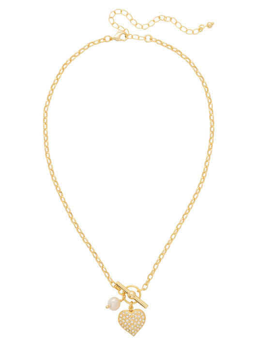 Sorrelli Crystal Pave Heart Charm Pendant Necklace