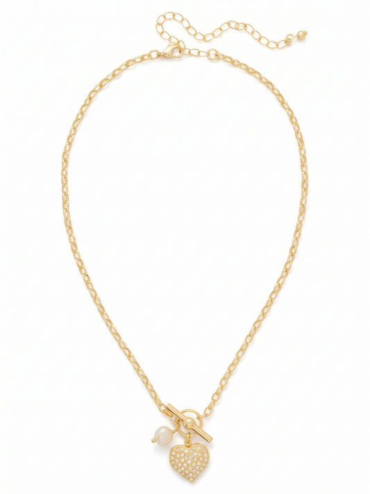 Sorrelli Crystal Pave Heart Charm Pendant Necklace
