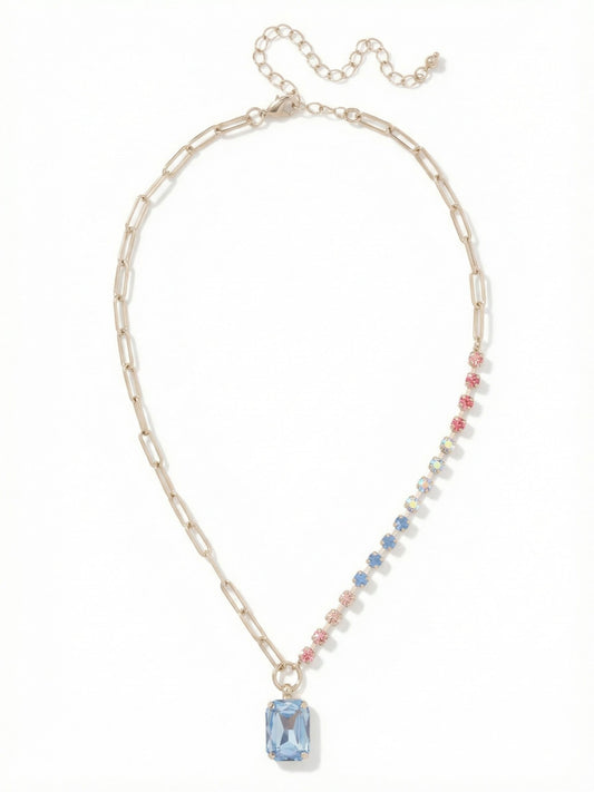 Sorrelli Peony Breeze Iris Asymmetrical Pendant Necklace