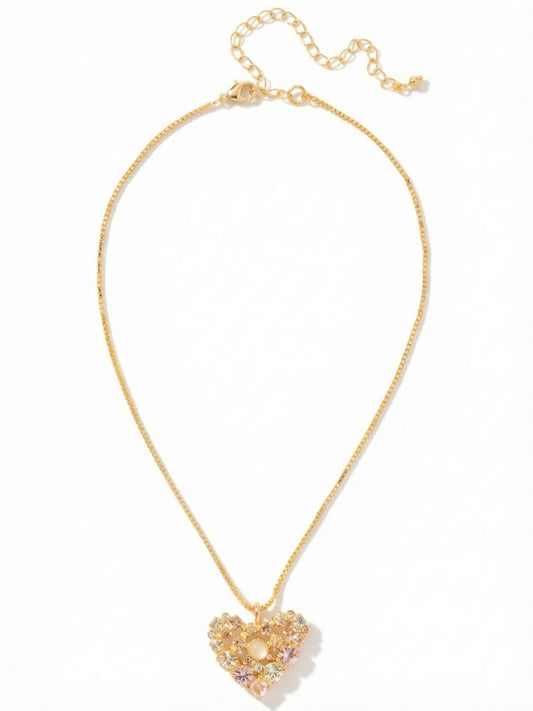 Sorrelli Golden Goddess Crystal Heart Pendant Necklace