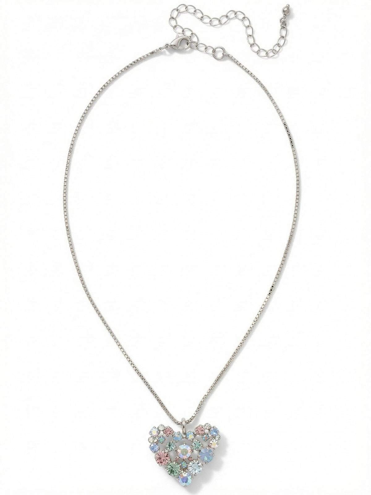 Sorrelli Rainbow Quartz Crystal Heart Pendant Necklace