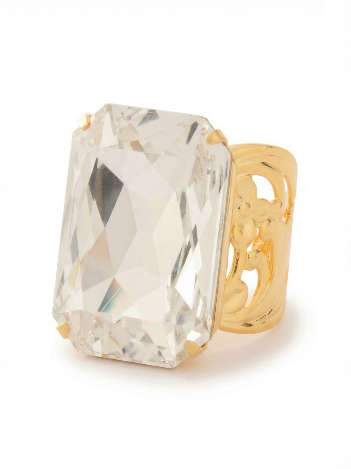Sorrelli Crystal Viretta Adjustable Cocktail Ring