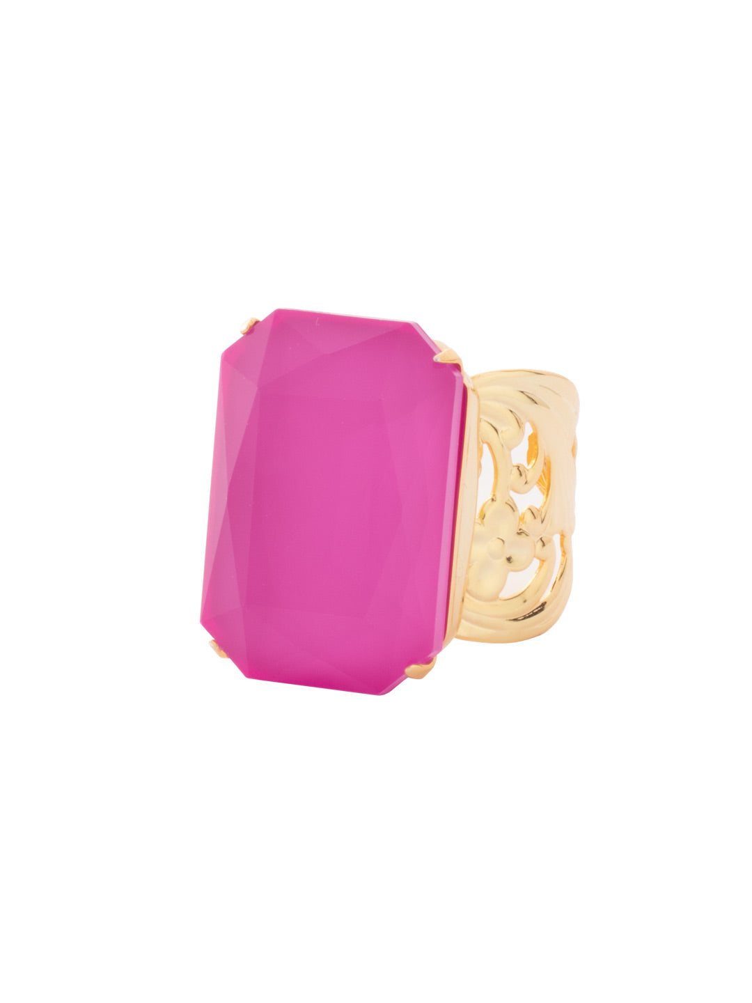 Sorrelli Peony Pink Lacquer Viretta Adjustable Cocktail Ring