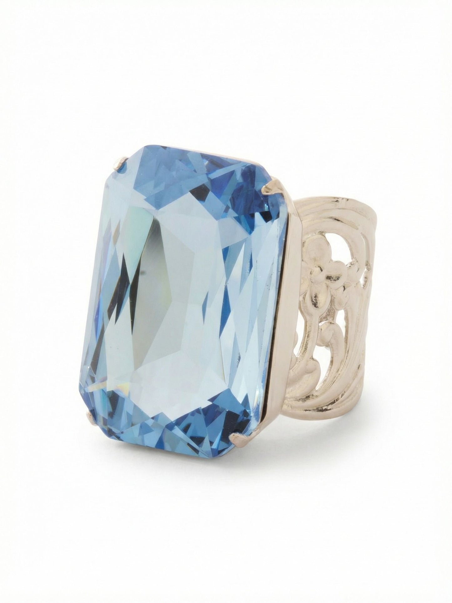 Sorrelli Light Sapphire Viretta Adjustable Cocktail Ring