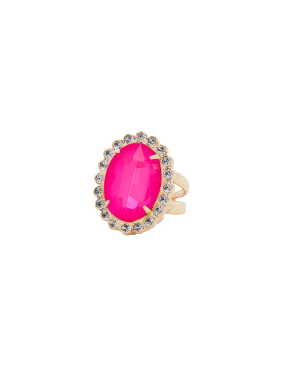 Sorrelli Electric Pink Glamorous Oval-Cut Cocktail Ring