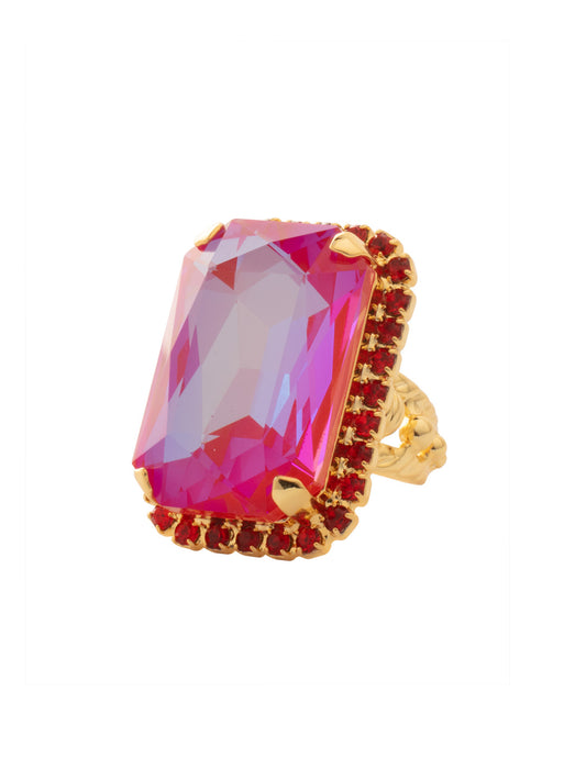 Sorrelli Red Velvet Luxurious Emerald-Cut Cocktail Ring