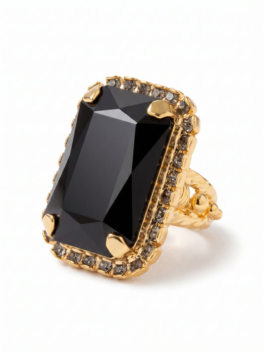 Sorrelli Starry Night Luxurious Emerald-Cut Cocktail Ring