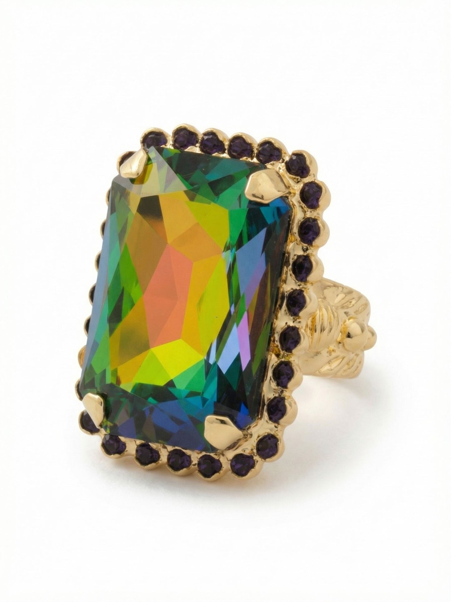 Sorrelli Volcano Luxurious Emerald-Cut Cocktail Ring